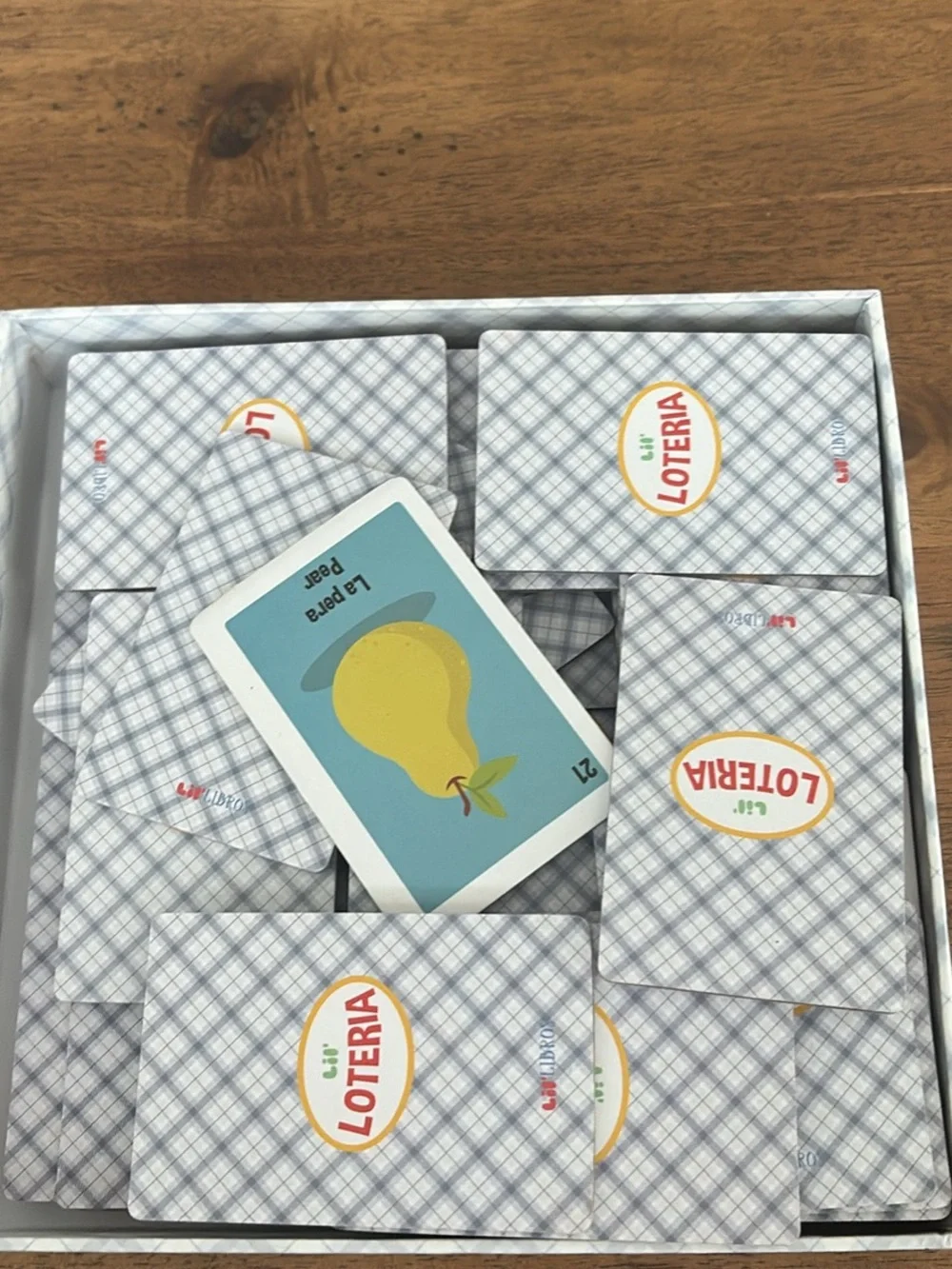 Lil' Loteria Bilingual Picture Word Bingo Game - Red